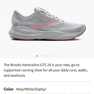 Brooks Adrenaline GTS 24 Womens Sz 7.5E Xtra Wide 1204262E019 Alloy/Zephyr Clean